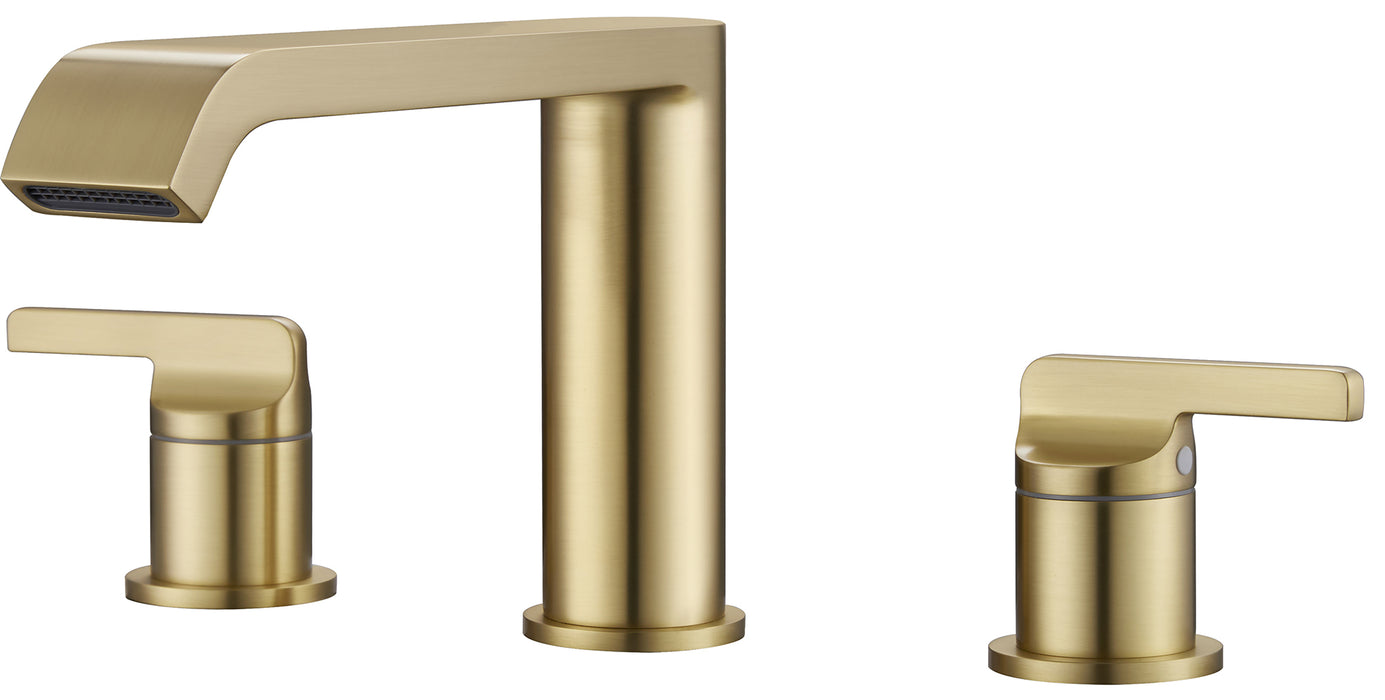 SITGES Brushed Gold Heavy-Duty Roman Tub Faucet, Solid Brass High Flow Widespread Bathtub Faucet with Two Lever Handles, Deck Mount Tub Filler with Brass valve, cUPC Certified Water Supply Lines Assembly