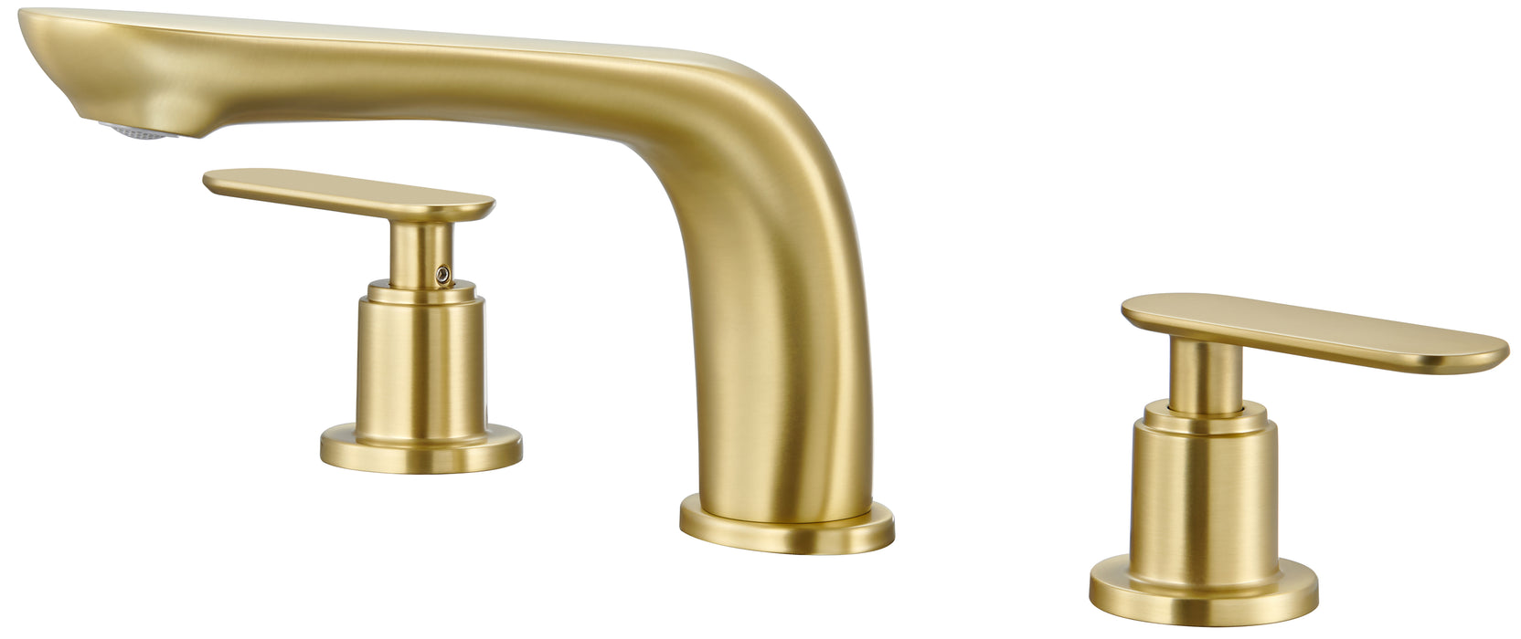 SITGES Classic Bathtub Faucet,2-Handle Brushed Gold Tub Filler,3-Hole Widespread Roman Tub Faucet,High Flow Deck Mount Bath Tub Faucet with Valve Included