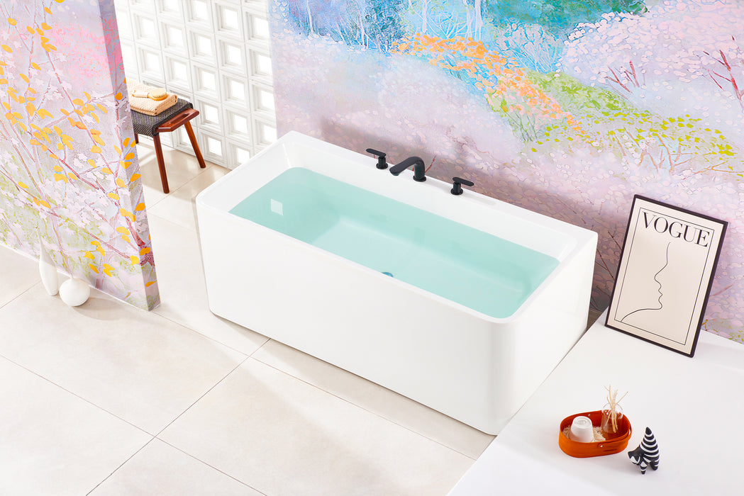 SITGES Classic Bathtub Faucet,2-Handle Matte Black Tub Filler,3-Hole Widespread Roman Tub Faucet,High Flow Deck Mount Bath Tub Faucet with Valve Included