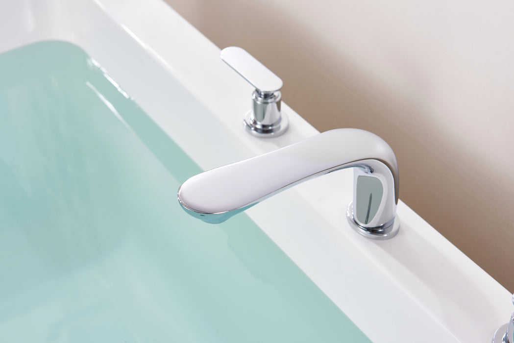 SITGES Classic Bathtub Faucet,2-Handle Chrome Tub Filler,3-Hole Widespread Roman Tub Faucet,High Flow Deck Mount Bath Tub Faucet with Valve Included