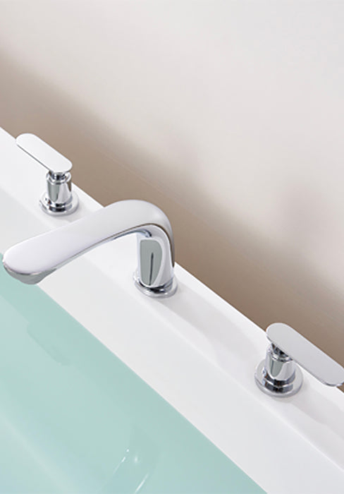 SITGES Classic Bathtub Faucet,2-Handle Chrome Tub Filler,3-Hole Widespread Roman Tub Faucet,High Flow Deck Mount Bath Tub Faucet with Valve Included