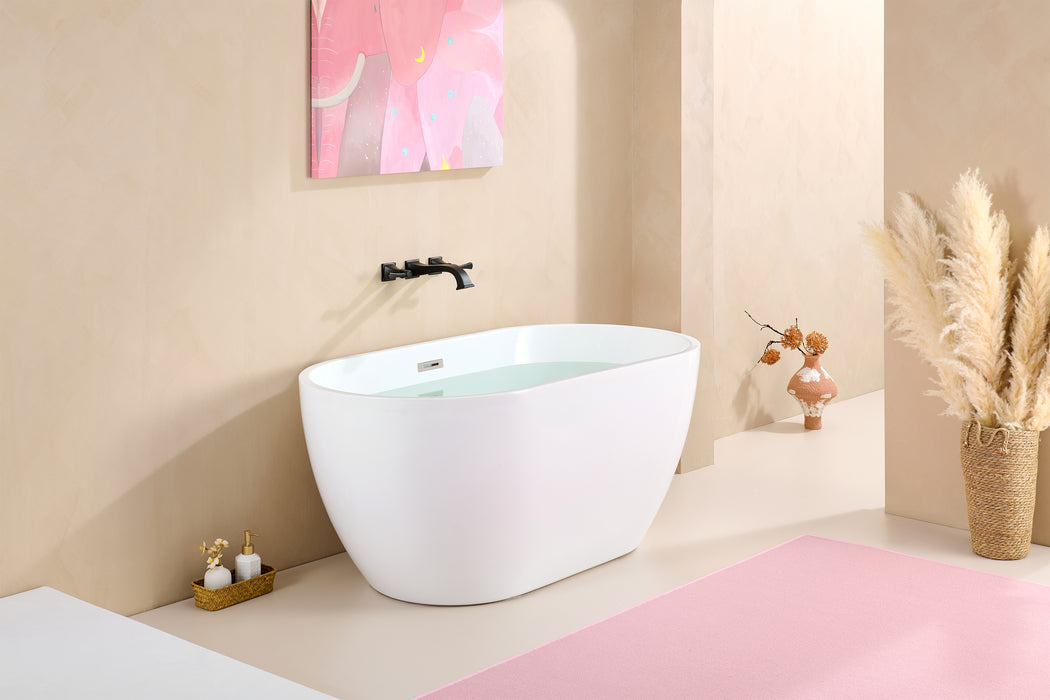 Wall-Mount Tub Faucet,Matte Black High-Flow 2-Handle Tub Filler,10-Inch Square Spout with Engineered Curves, Solid Brass, Rough-In Valve Included,KOTTISAARI