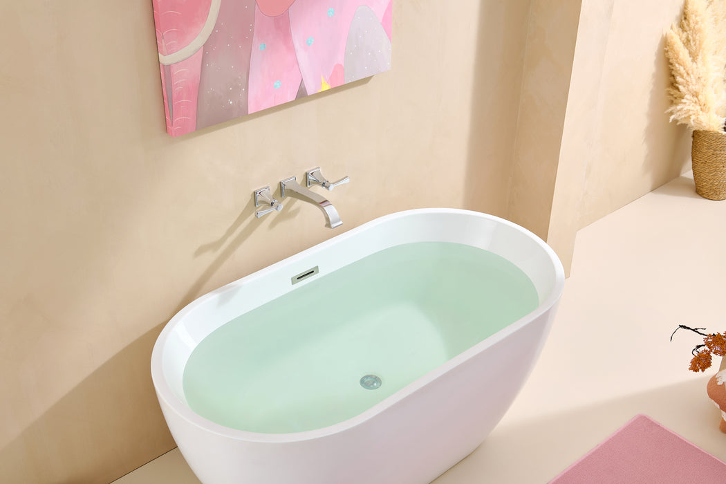 Wall Mount Tub Faucet,Chrome High-Flow 2-Handle Tub Filler,10-Inch Square Spout with Engineered Curves, Solid Brass, Rough-In Valve Included,KOTTISAARI