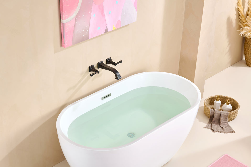 Wall Mount Tub Faucet,Oil Rubbed Bronze High-Flow 2-Handle Tub Filler,10-Inch Square Spout with Engineered Curves, Solid Brass, Rough-In Valve Included,KOTTISAARI