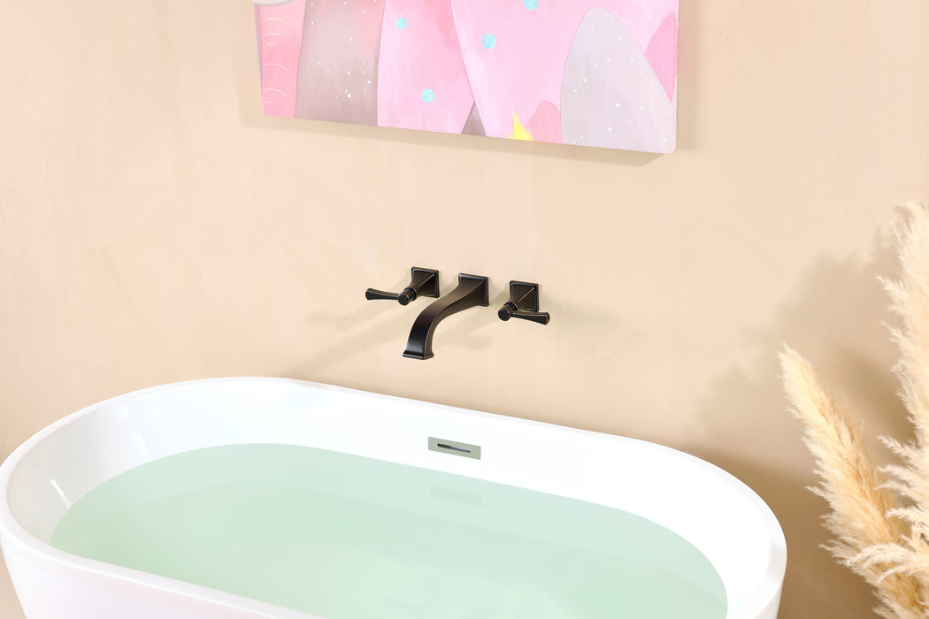 Wall Mount Tub Faucet,Oil Rubbed Bronze High-Flow 2-Handle Tub Filler,10-Inch Square Spout with Engineered Curves, Solid Brass, Rough-In Valve Included,KOTTISAARI