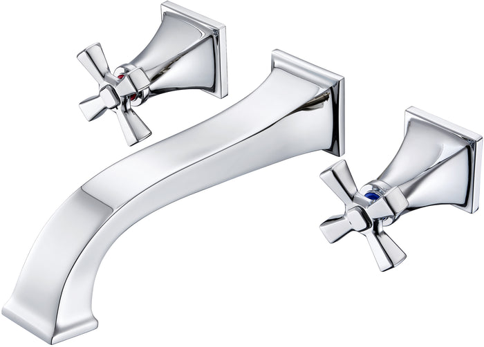 Dual-Handle Wall Tub Faucet